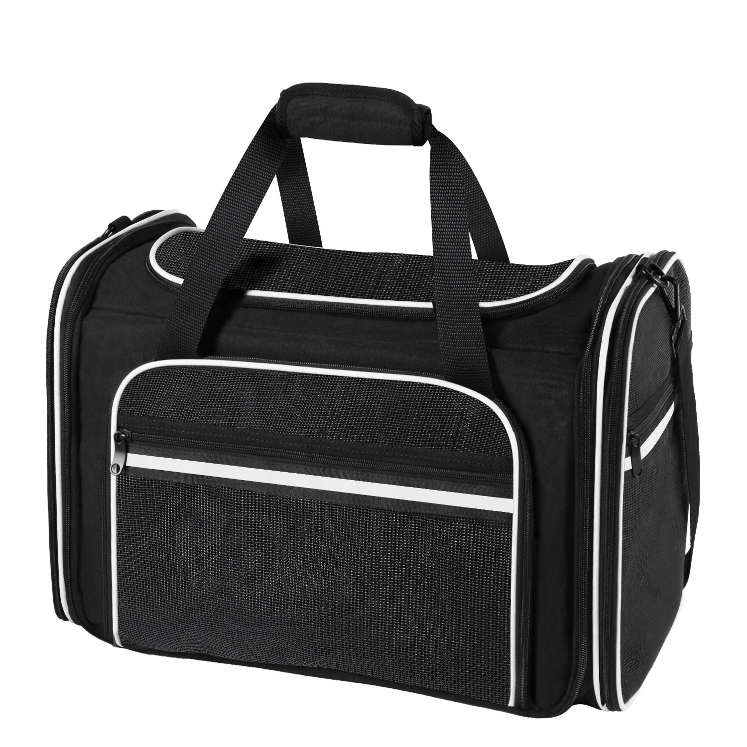 MASKEYON Airline Approved Soft-Sided Collapsible Large Pet Travel Carrier for Small Dogs,2 Cats,3 Me