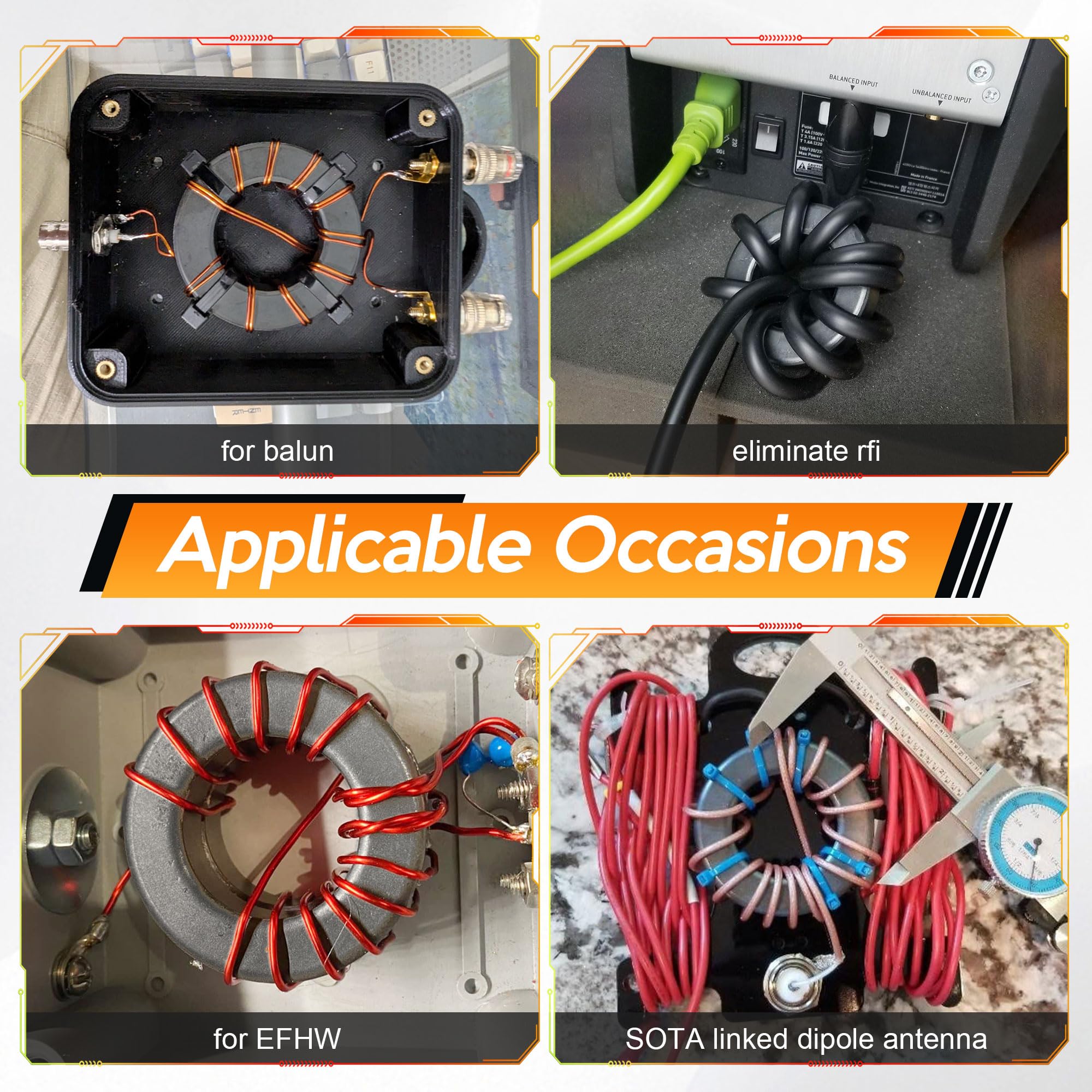 Núcleo de ferrita toroide FT240-43 2.4 pulgadas para supresión RFI EMI RF HF EFHW