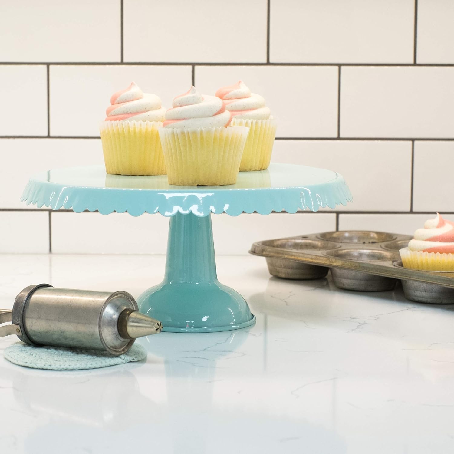 Up To 40% OFF Now Designs Tin Cake Stand, Aqua Flash Deals - 50% OFF Now Designs Tin Cake Stand, Aqua