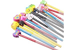 BUSHIBU Cute Pencils for Kids, Fun Pencil with Erasers Toppers, Woodcased #2...