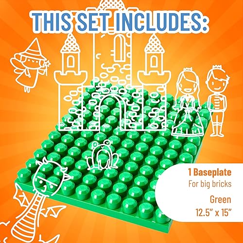 Miniatura 3 de Strictly Briks Briks - Placa base apilable de 125 x 15 pulgadas 100 compatible con bloques de primer constructor clavijas grandes de 10 x 12 01 –