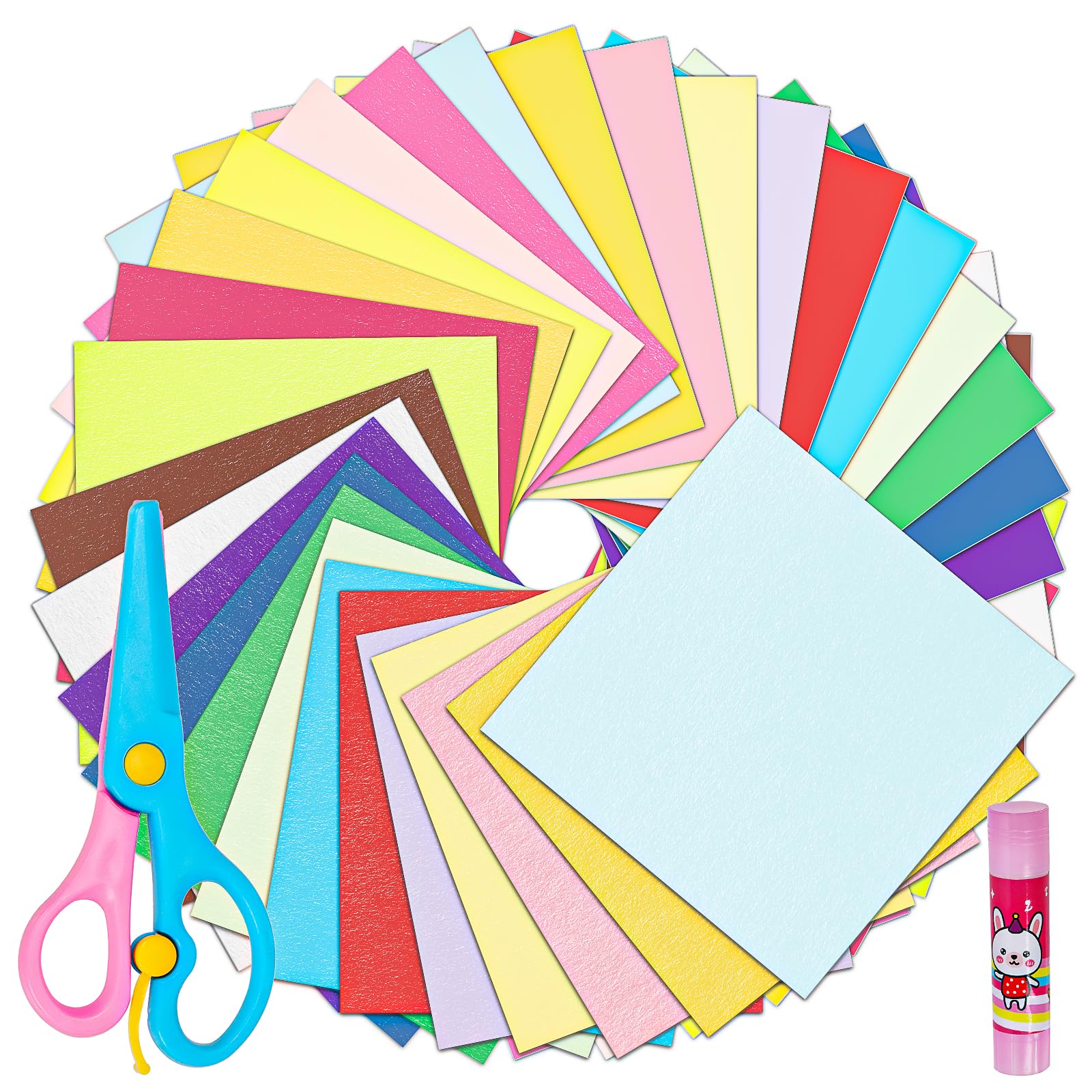 Glarks 200 Sheets Origami Paper, 10In Square Sheet, 20 Vivid Colors Same Color on Both Sides Easy Fold Paper for Crafts & Art