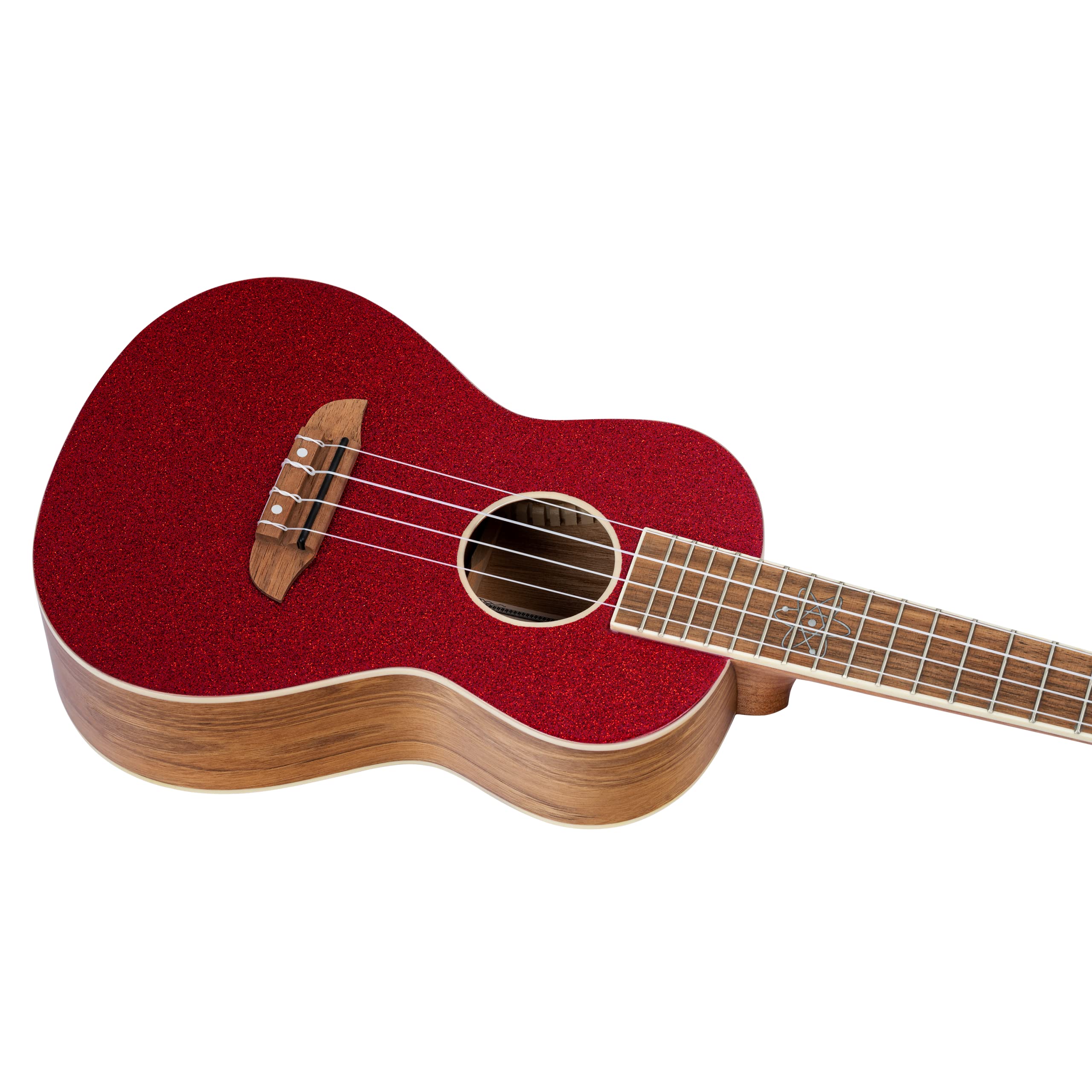 Ortega Guitars Ukulélé Concert Acoustique – Série Element – Housse Incluse – Épicéa, Rouge (RUEL-MRD)