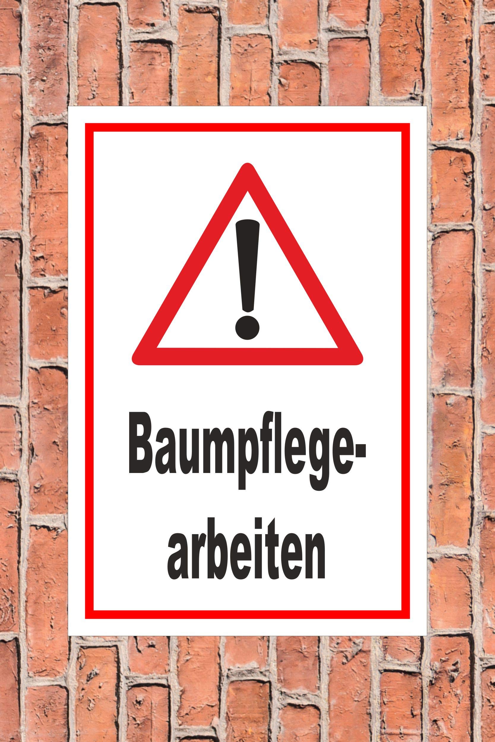 Schild Achtung Baumpflegearbeiten – 60x40 cm – 3mm Aluverbund – mehrere Größen/Materialien