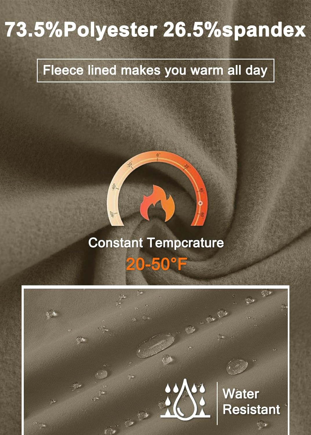 MAGCOMSEN Women's Fleece Lined Pants with Pockets Wide Leg High Waisted Work Pants Winter Thermal Casual Yoga Sweatpants - Image 4