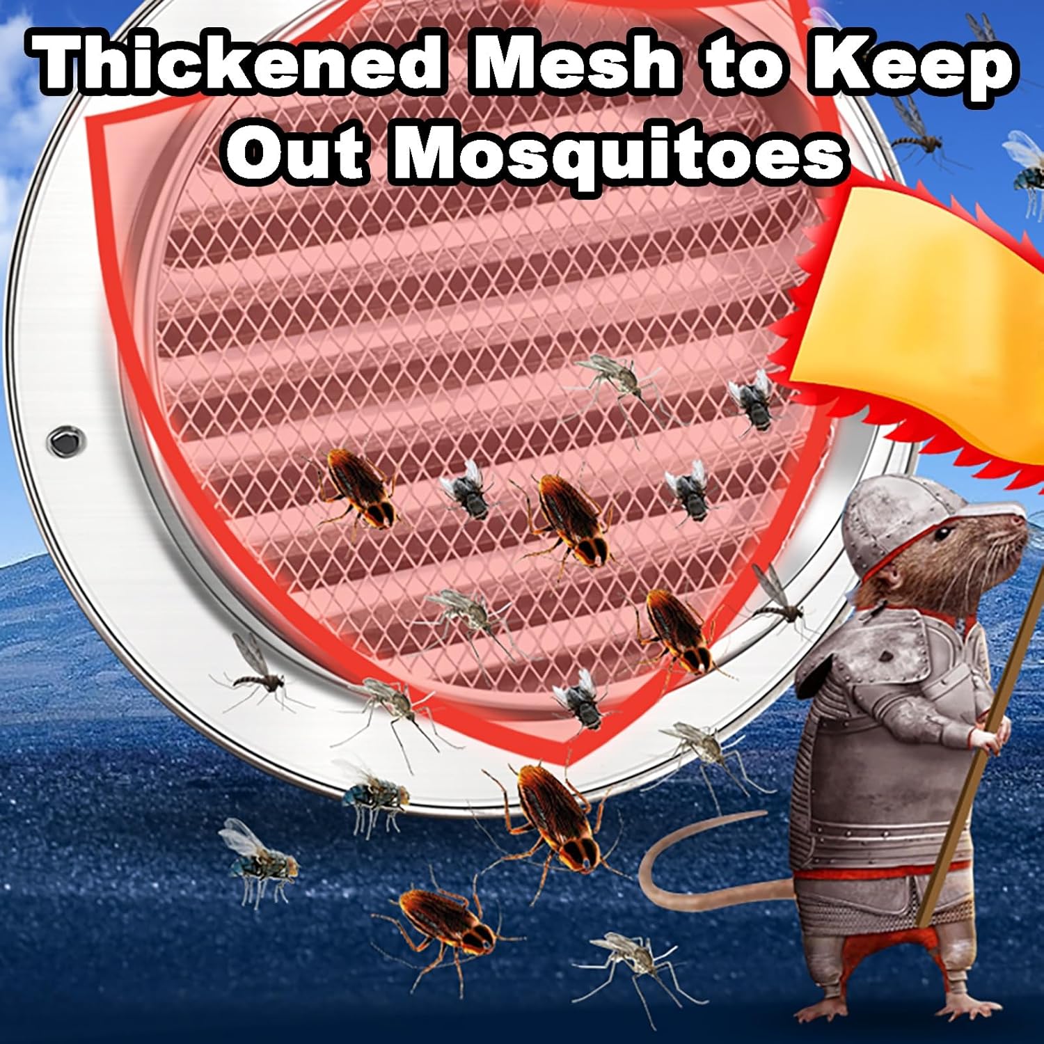 Stainless Steel Chimney Cap with Screen - Round Exhaust Cover for Drafty Outdoor Fireplaces & Stoves Flue Topper Weatherproof & Rust-Resistant