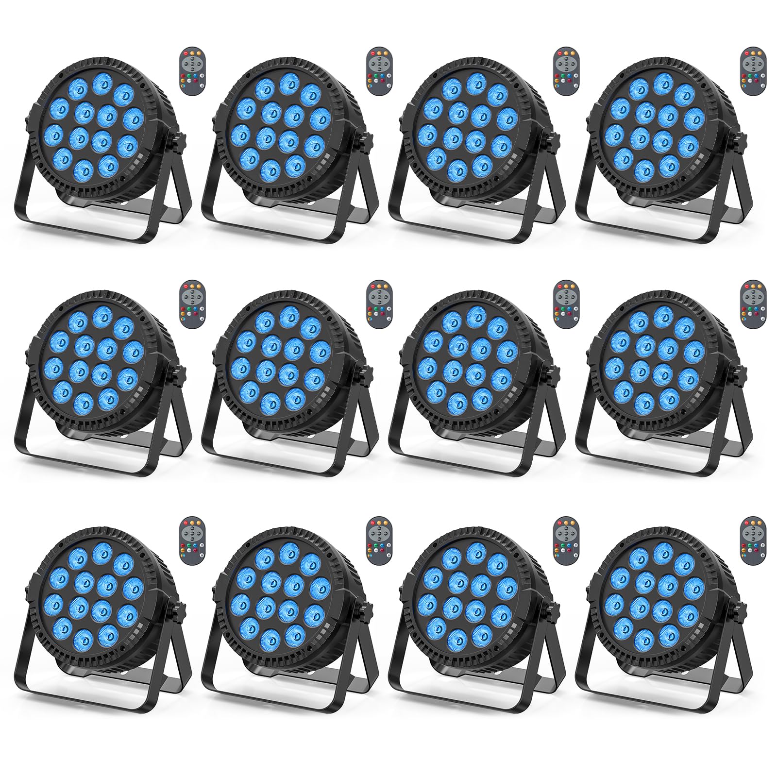HOLDLAMP 12 Stücke 84W rgbw Bühnenlicht LED Par Strahler mit Fernbedienung DMX Discolicht Partylichter für Bar DJ KTV Disco Geburtstag Halloween Weihnachten