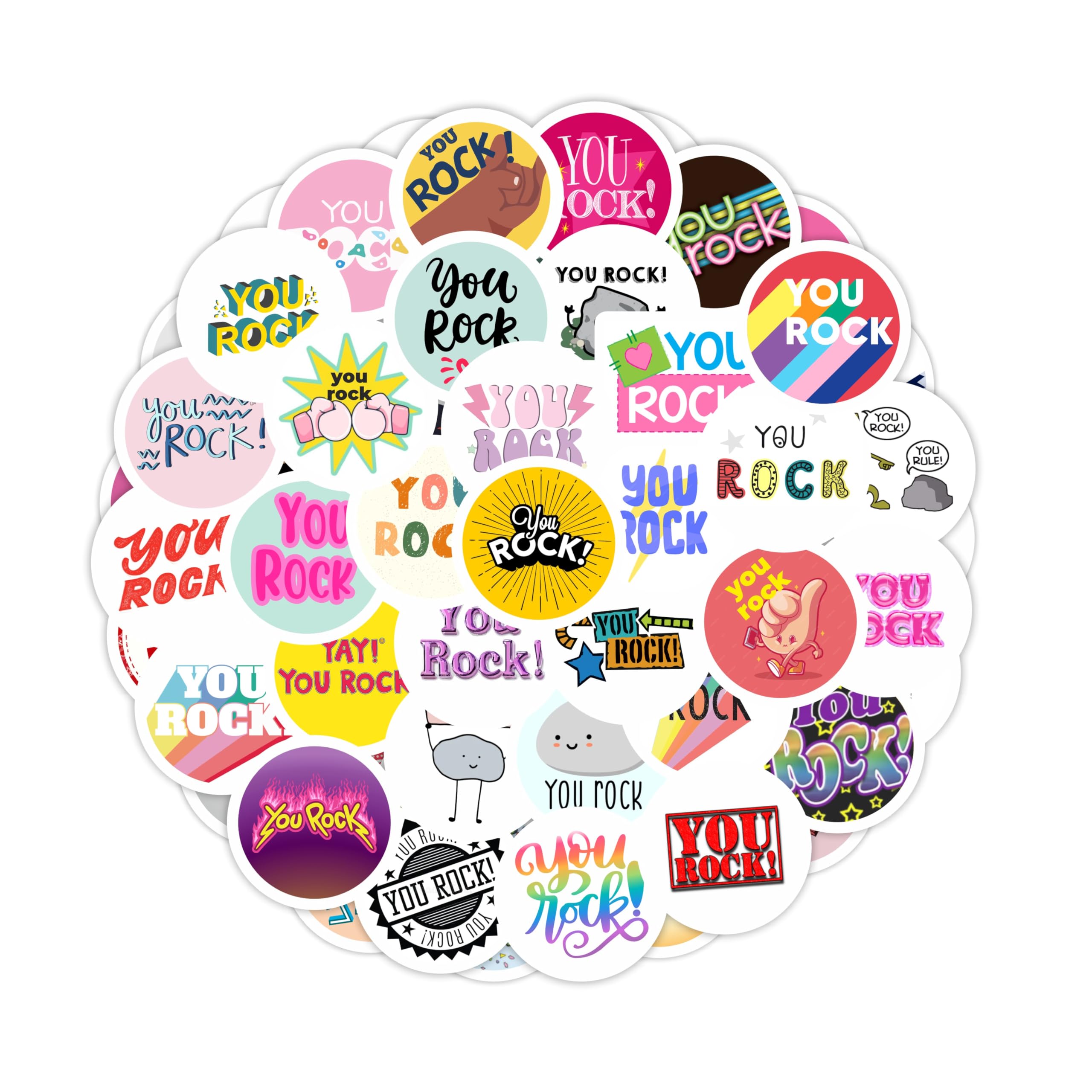 You Rock Stickers for Students and Teachers - You Rock Party Favors & Decorations, Great Job Waterproof Vinyl Decals, Motivational Stickers