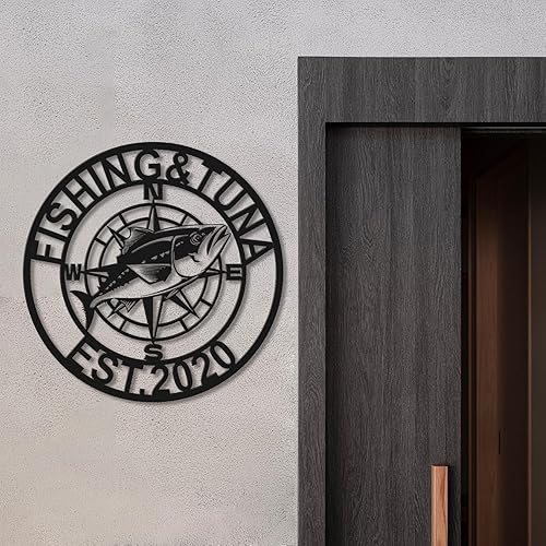 Miniatura 3 de Letreros personalizados de atún de pesca, Señales de metal de atún, Aventura oceánica, Letreros de metal personalizados, Arte de pared de metal