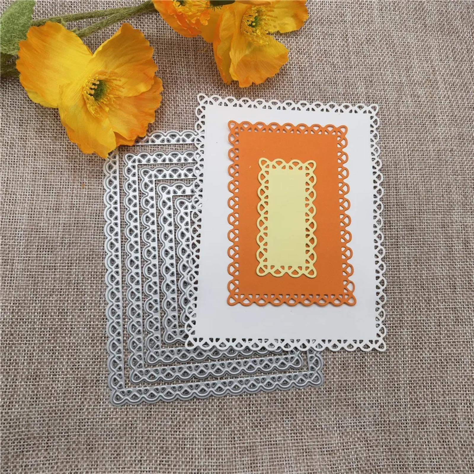 Matrices de découpe en métal pour fond de boîte scrapbooking et carterie haut de gamme