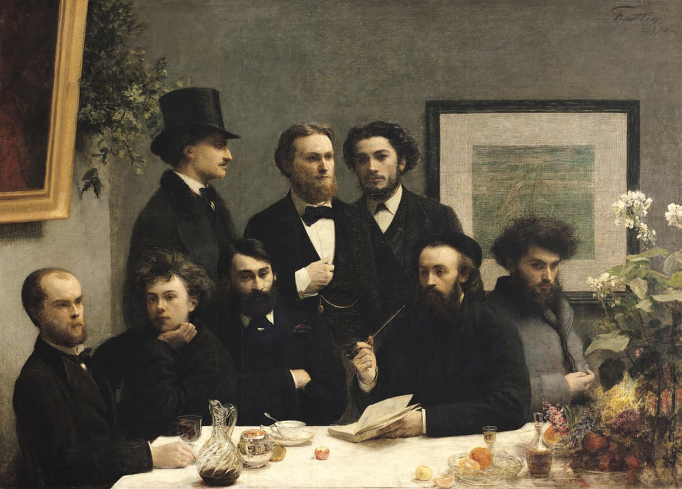 SERENDIPITP Vintage Picture Print on Canvas Wall Art Poster a Corner of the Table by Ignace Henri Jean Fantin Latour Artwork Print Poster for Wall Decor 60x90cm
