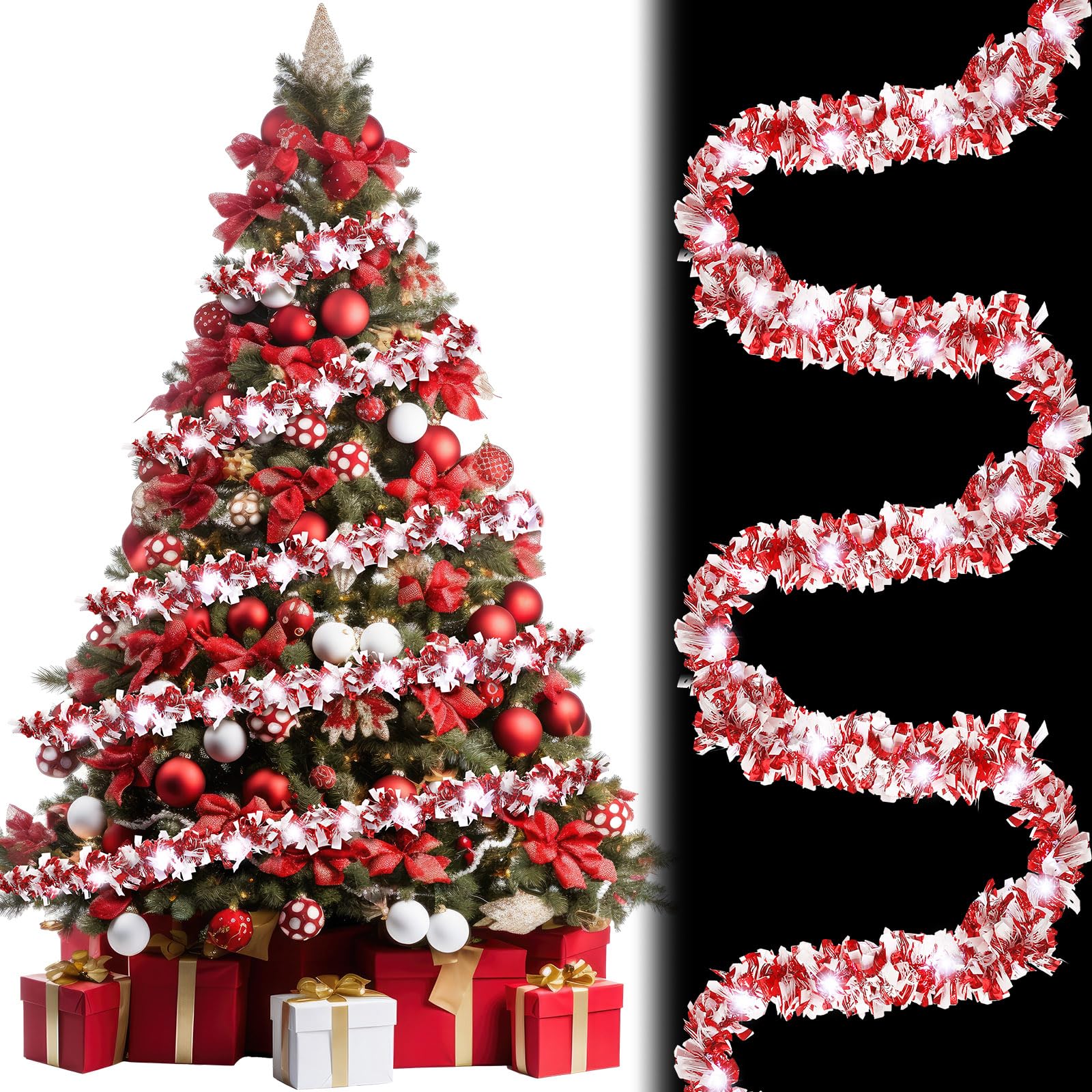 Guirlande de Noël LED 5m Kingdder métallique et flexible à piles
