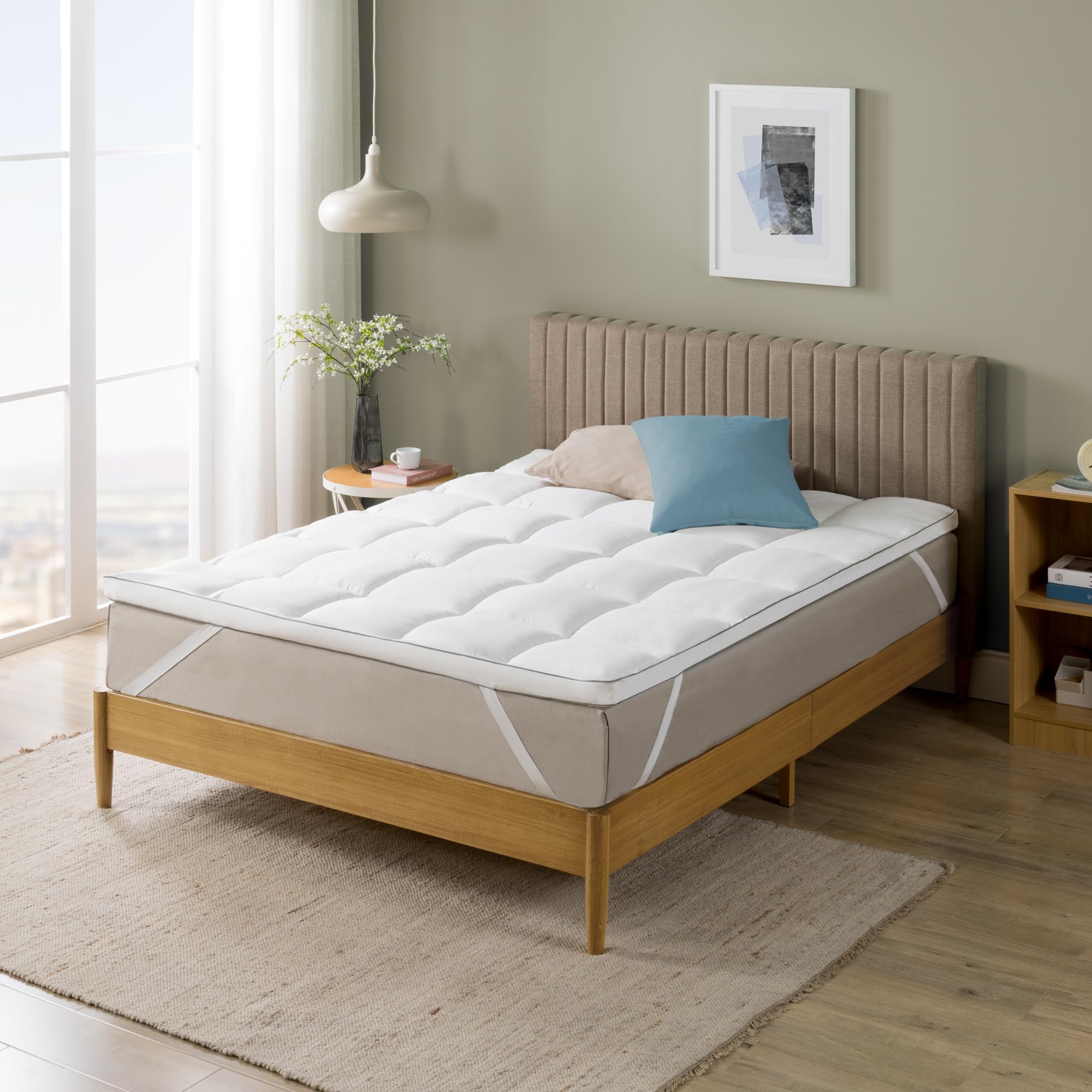 Zinus Mattress Surmatelas en Polyester Blanc 140 x 200 cm