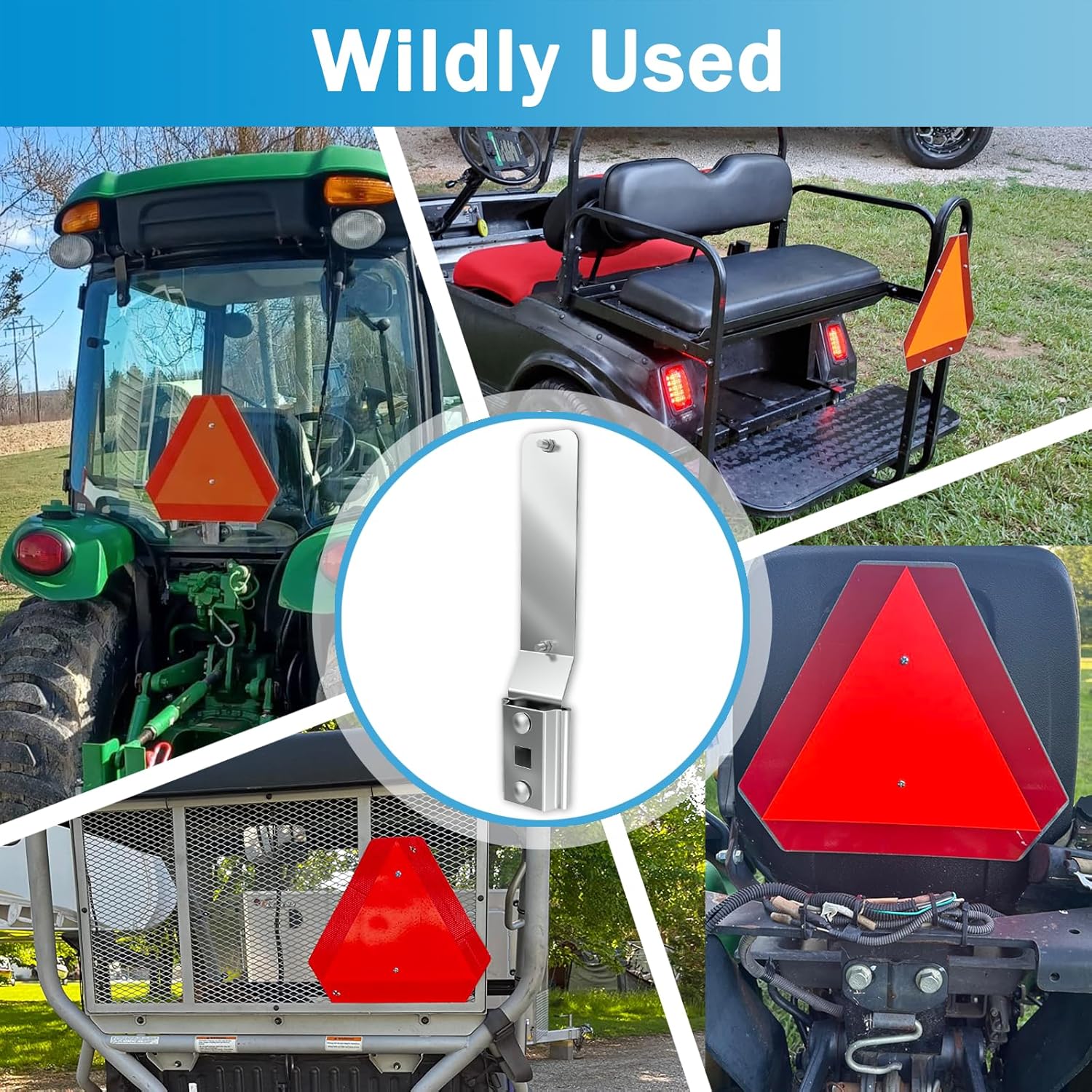 Slow Moving Vehicle Sign Bracket Vehicle Sign Mounting Bracket for Tractor or Golf Car, Slow Moving Vehicle Mounting Kit