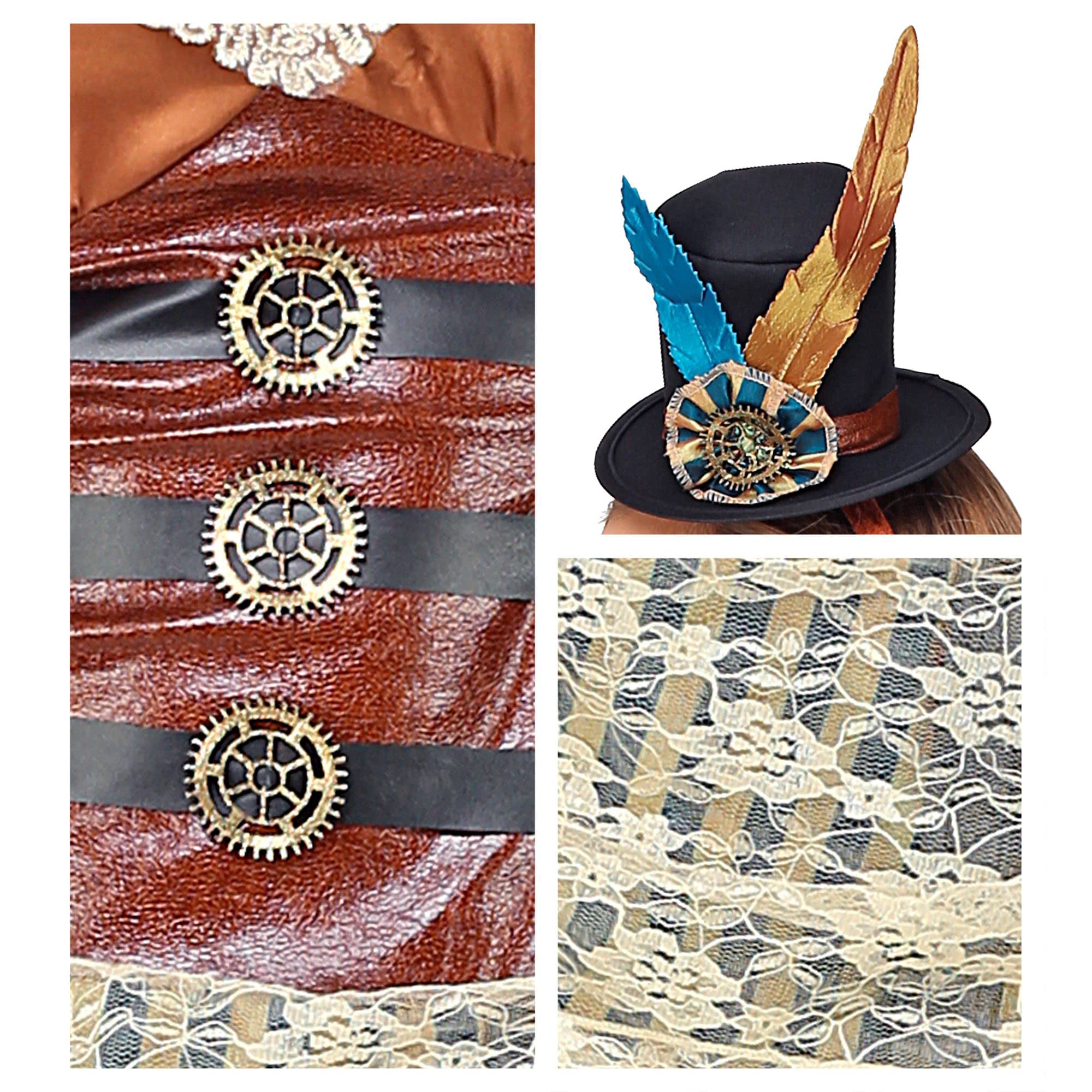 W WIDMANN MILANO Party Fashion - Disfraz de steampunk, vestido, para Halloween, carnaval