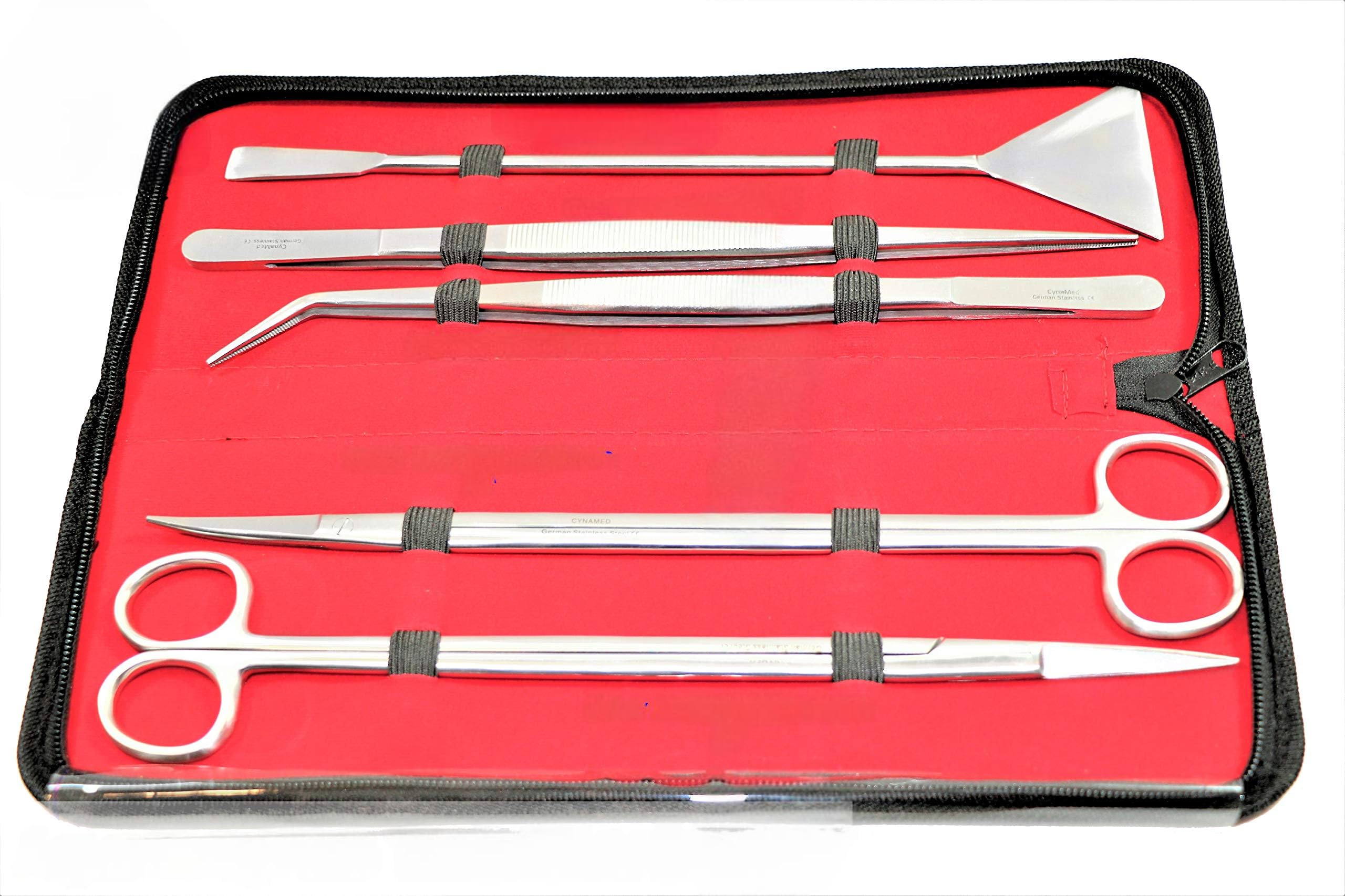 Aquarium Cleaning Tools - 5pcs Aquascaping Set - Curved + Straight Scissors 12