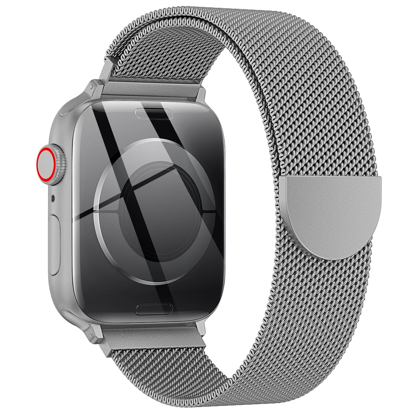 OULUOQI Cinturino di ricambio compatibile con cinturino Apple Watch 44mm 46mm(Series 10) 45mm 49mm, bracciali milanesi in acciaio inossidabile per iWatch serie 11 10 9 8 7 6 5 4 3 Ultra3/2/1