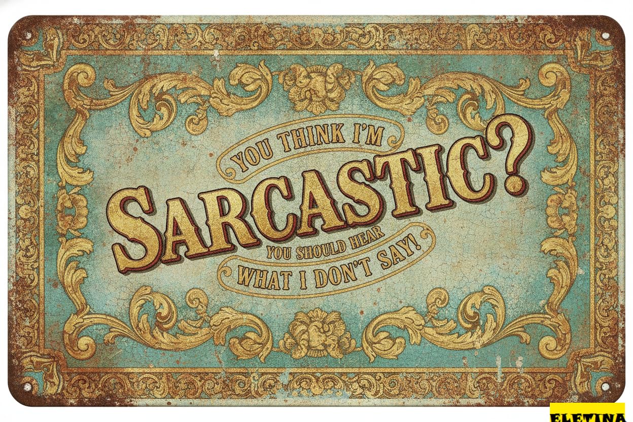 Personalized Sign for Man Cave Are You Sarcastic Humorous Vintage Metal 8x12 In Wall Art Outdoor Decor Porch Garage Home Bar Private Property Decorative