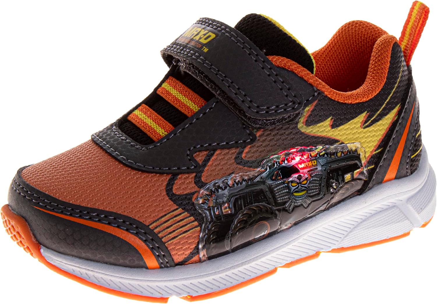 Josmo Kids Monster Jam Grave Digger LED Light Up Shoes Megalodon Monster Truck Shoes for Boys El Toro Loco (Sizes: 6-10 Toddler / 11-12 Little Kid)