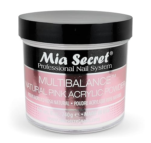 Mia Secret Multibalance - Polvo acrílico para uñas 8 onzas color rosa natural