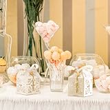 Bonuci 50 Packs Baptism Favors Set Acrylic Rosary Beads Faux Pearls with Organza Bags and Cross Baptism Favor Boxes Recuerdo De Boda Y Bautizo for Christening Weddings Party Favors(Gold,Pearl)