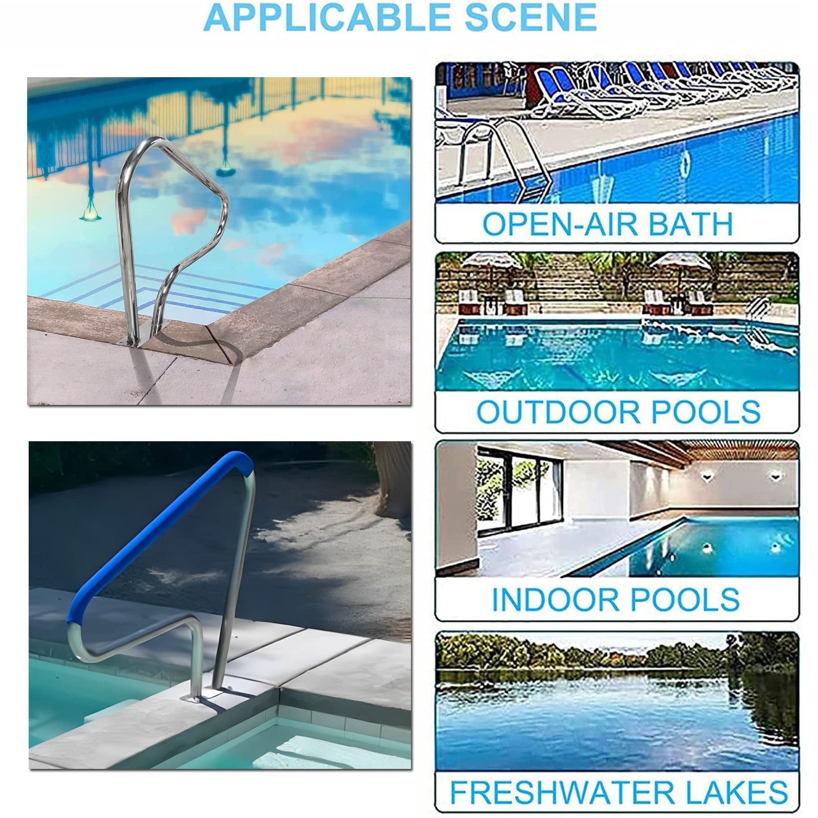 Barandilla Piscina De Acero Inoxidable, Pasamanos De Piscina De 98x81cm, Pasamanos Pasamanos De Seguridad para Piscinas, Capacidad Carga hasta 150 Kg (Size : 1 Pack)