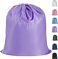Vista 11 de Polecasa - Bolsa de lavandería pequeña y resistente de 21 x 24 pulgadas, con tela de 3.8 oz/yd², asas y cordón ajustable, fácil de llevar, ideal Rosa