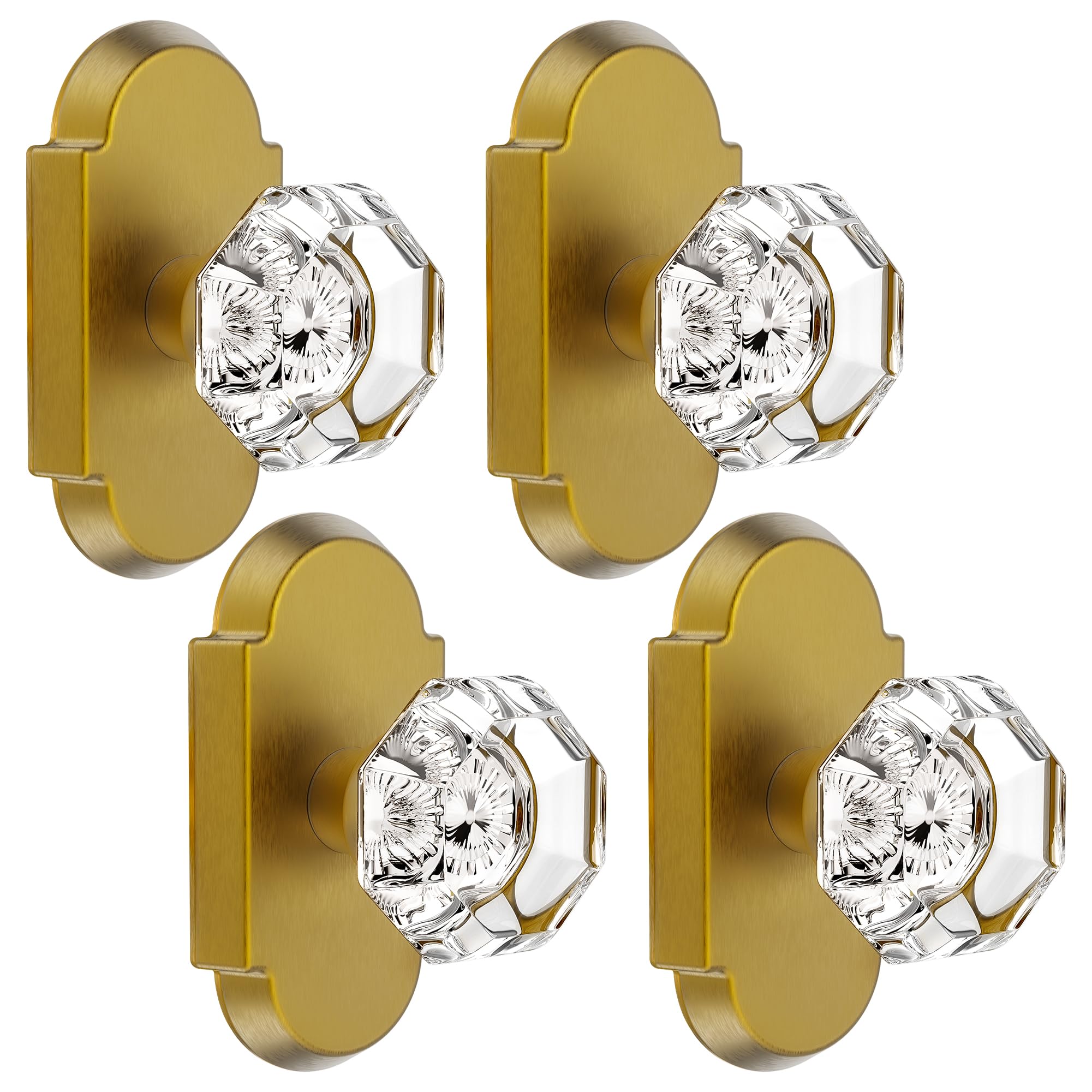 Crystal Privacy Door Knobs with Lock - BonKuDoo -12