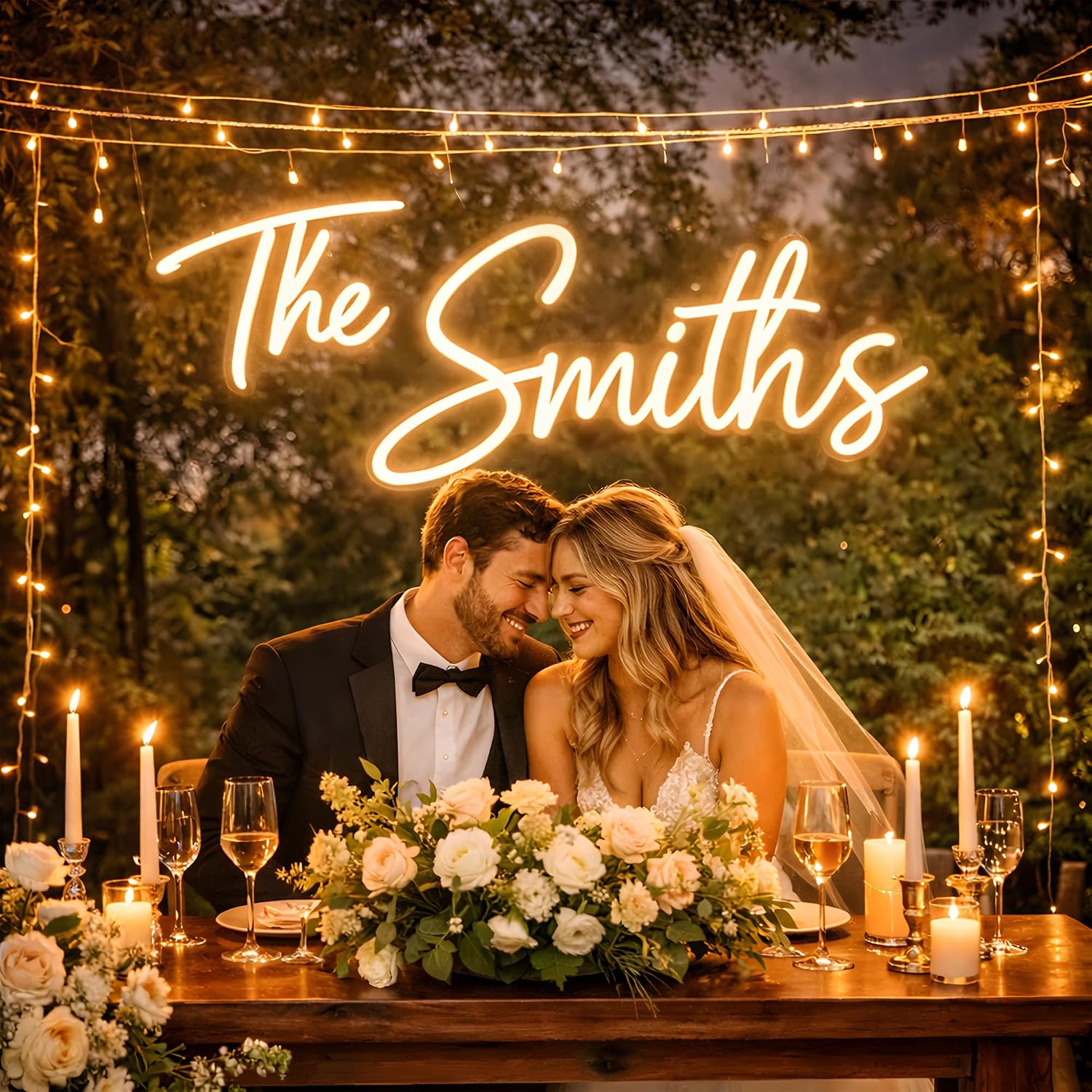 Neon Sign Wedding, Custom Wedding Neon Sign with Name & Date, LED Wedding Sign for Reception & Backdrop, Personalized Large Neon Wedding Signs, Light Up Wedding Sign Decor(Optional 15" to 60")