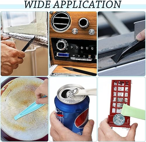 Miniatura 7 de Honoson Herramienta raspadora de plástico antiarañazos, herramienta de limpieza de plástico de fibra de carbono, raspador rígido en forma de