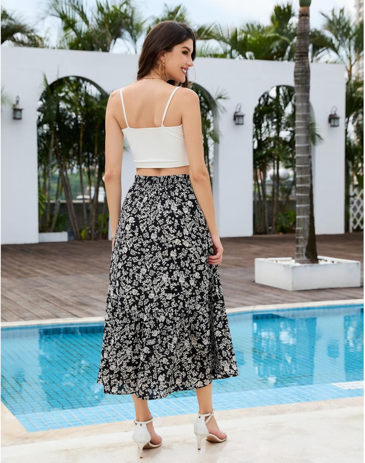 Maxi Skirts for Women with Pockets Long Midi Length Casual Skirt for Holiday - Image 3