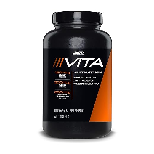 Vita JYM Sports Multivitamin & Mineral Support, Vitamin A, C, B6, B12, E, K, Boron, Biotin, Potassium | JYM Supplement Science | 60 Tablets