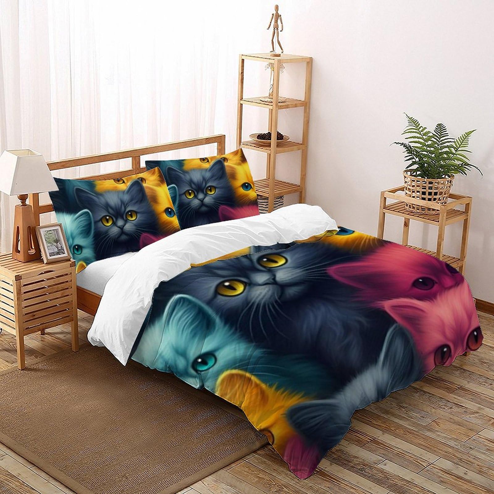 Housse de couette chatons colorés pour transformer la chambre de votre garçon