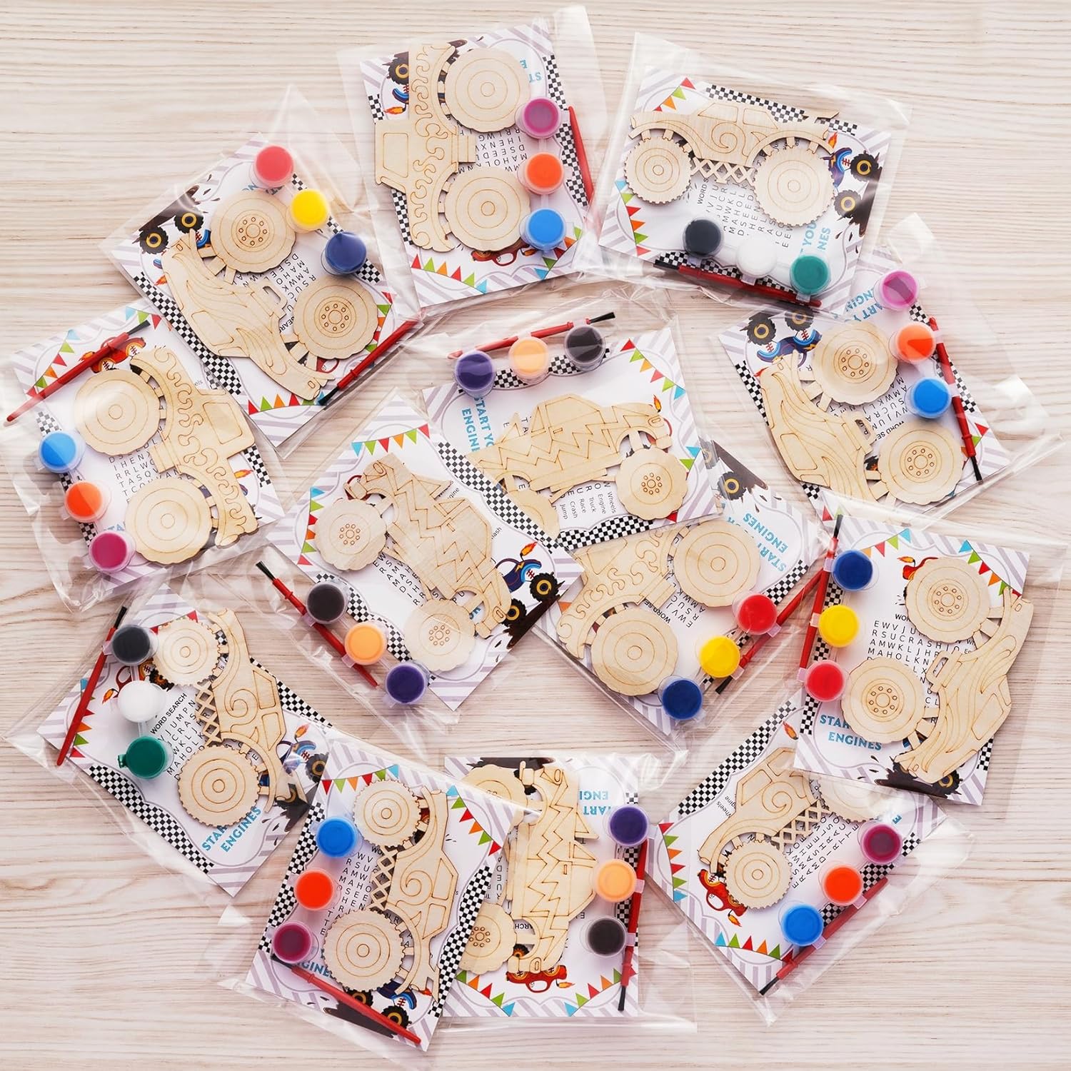 GOGREENWOVEN Monster Truck Party Favors - 24 PCS Truck Car Birthday Party Supplies - Car Cards & Paint Crafts - Monster Trucks Birthday Decorations Goodie Bags Gifts Prizes for Kids Boys Toddler