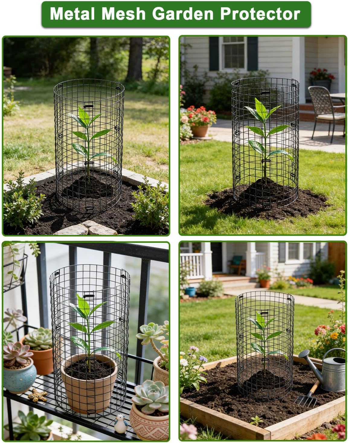 15Pcs Plant Protectors from Animals - Plant Cages for Outdoor Plants 11.8"x15.8" Metal Mesh Garden Protector for Flowers, Vegetables, to Stop Rabbits, Chickens and Squirrels