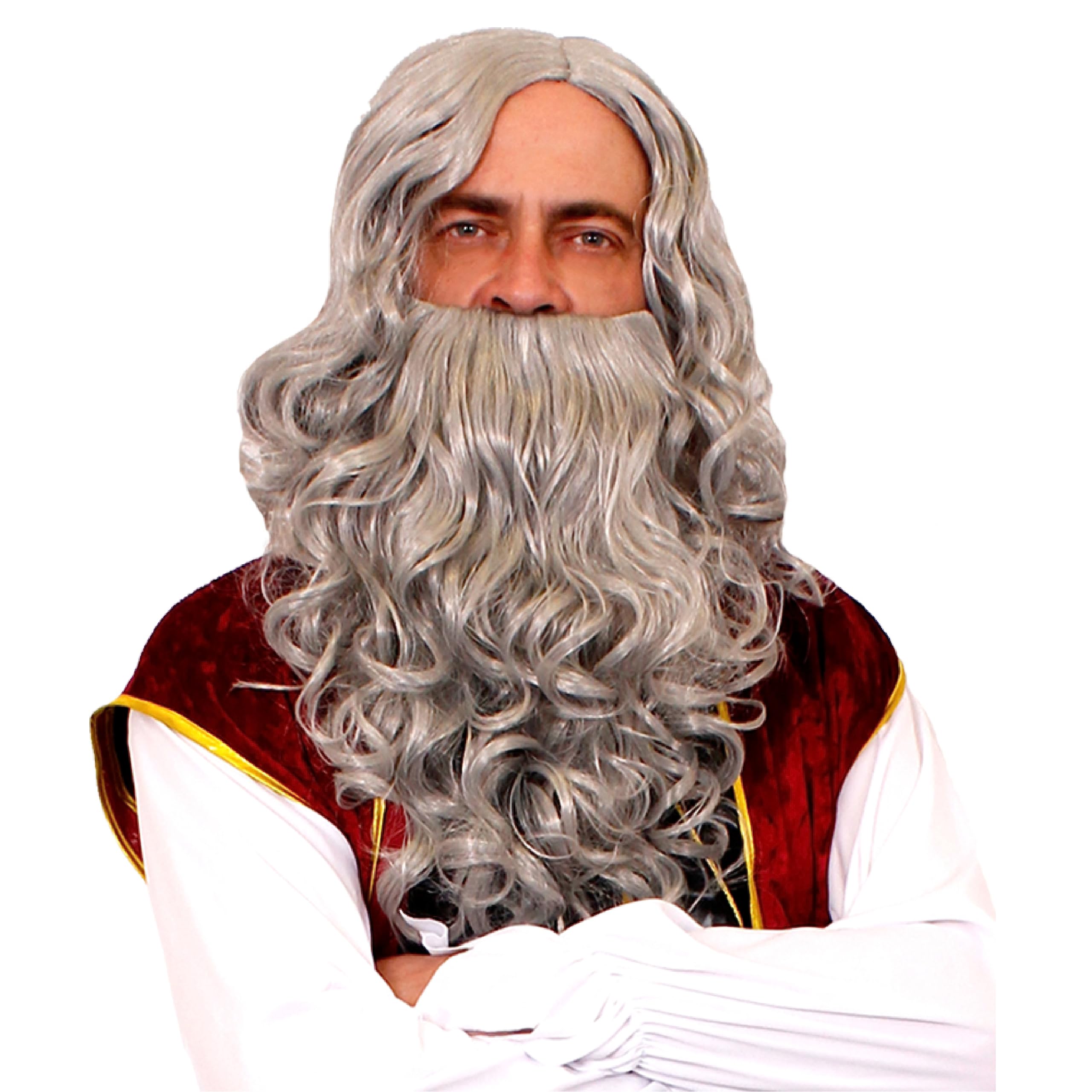 Wizard Wig & Beard Fancy Dress Accessory Grey Middle Earth Movie Mythical Creature Wig - Grey Beard and Wig — image 1