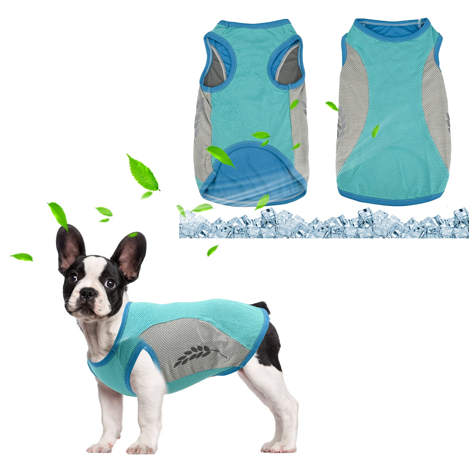 Chaleco Refrescante para Perro,Chaleco de Malla Transpirable para Perro,Ropa Transpirable de Verano para Cachorros con Tira Reflectante,Ligero Perro Camisetas para Perros pequeños y medianos