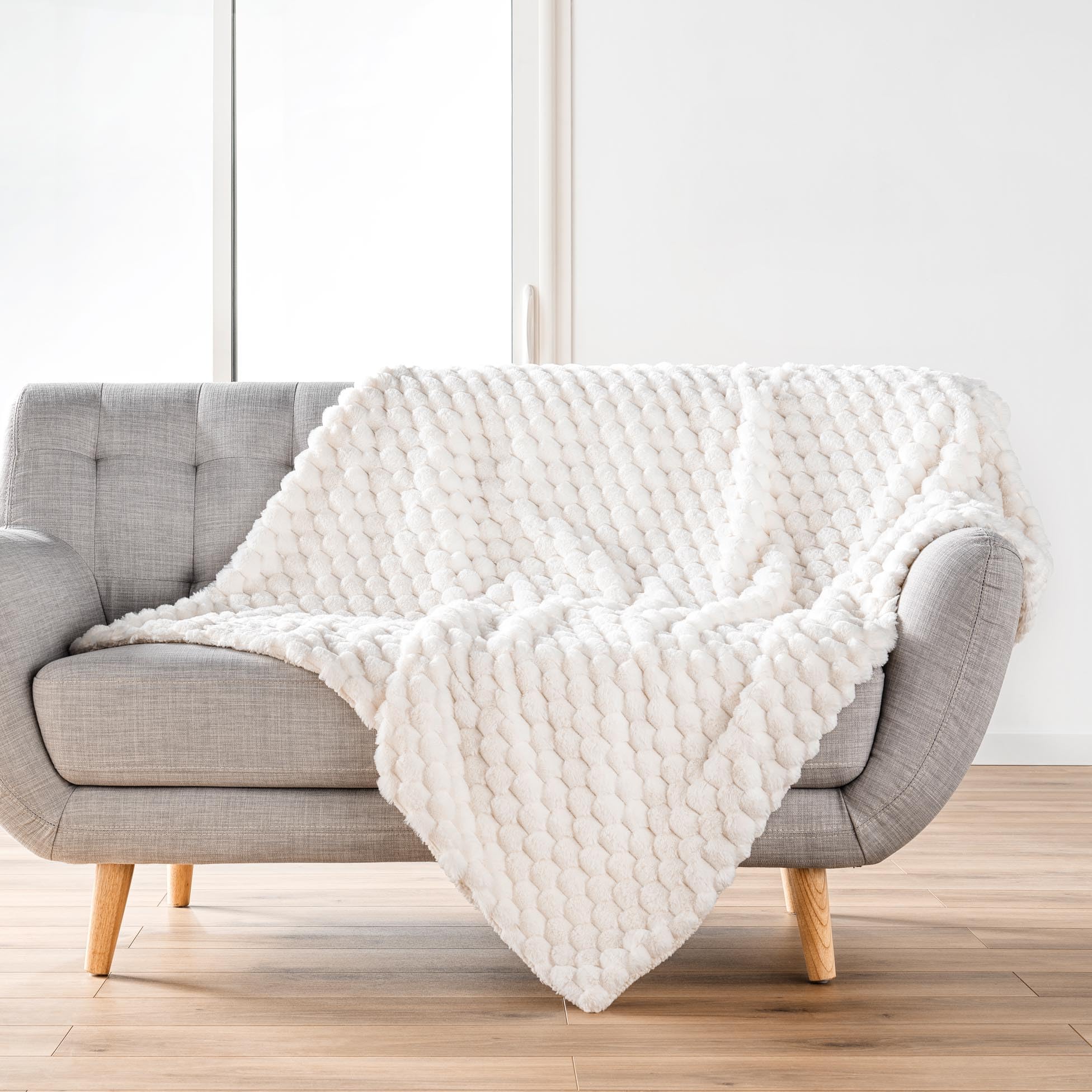 Douceur d'Intérieur, Frosty Faux Fur Sherpa Throw (125 x 150 cm)