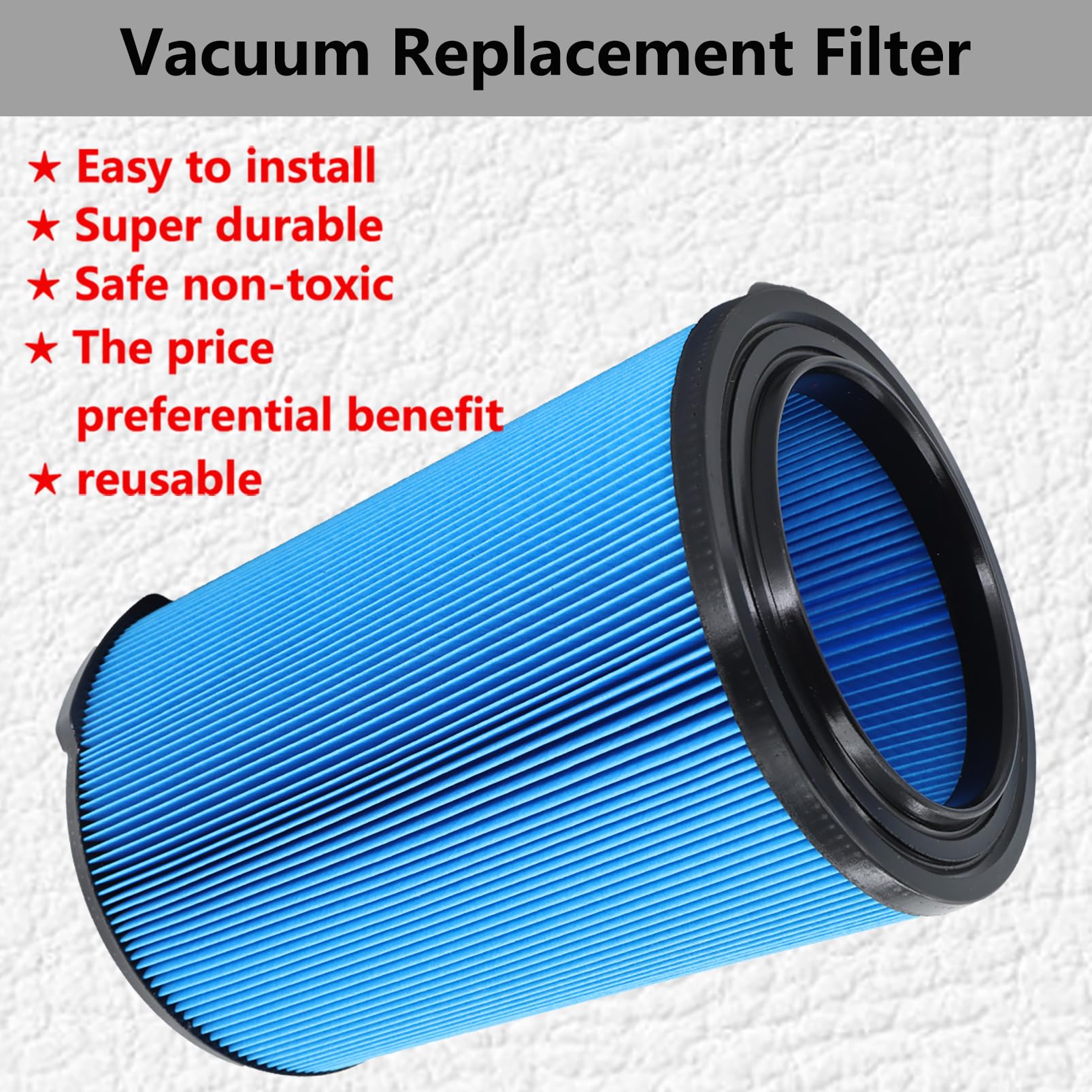 2 Stück VF5000 Filter Für Ridgid Nass-/Trockensauger – 3-lagiger Faltenfilter, Kompatibel Mit WD1450, WD0970 Uvm.