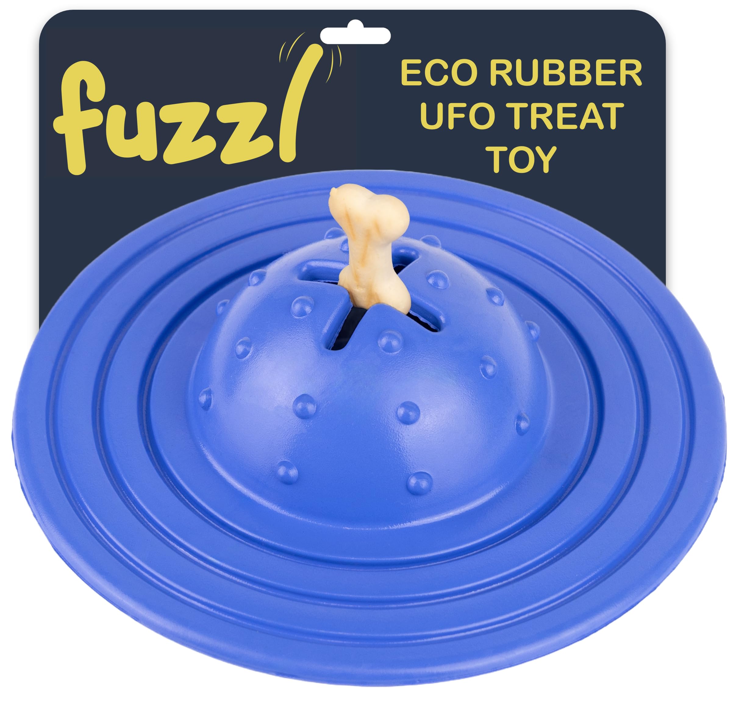 Fuzzl Eco Rubber Chuck & Treat Sky Saucer, Blue