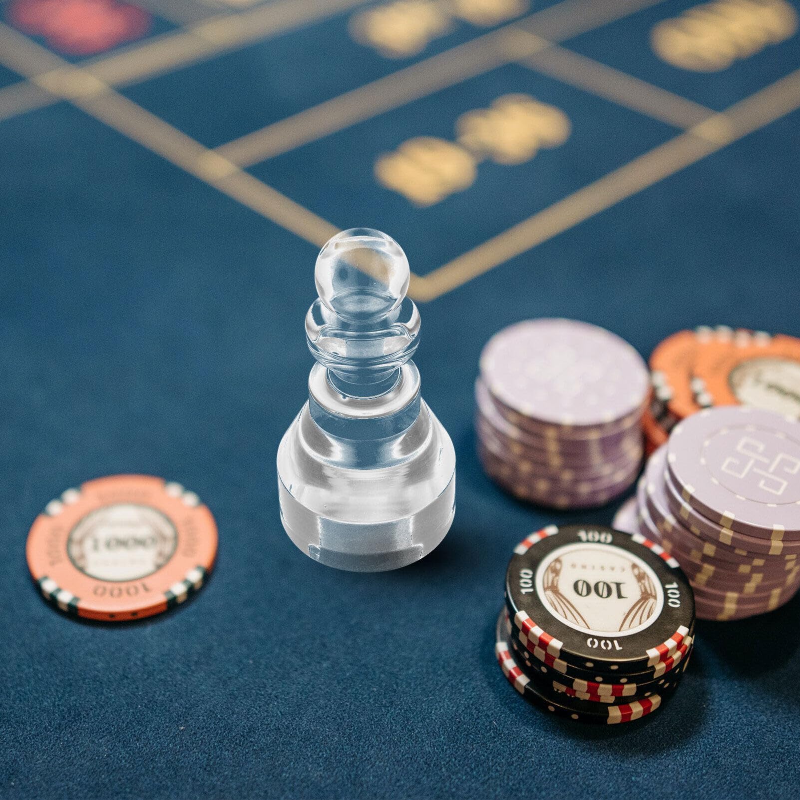 Yardwe Marcador ganador de póquer acrílico transparente 3.15X1.57 pulgadas columna estable para ruleta y póquer rueda marcador escenas de juego
