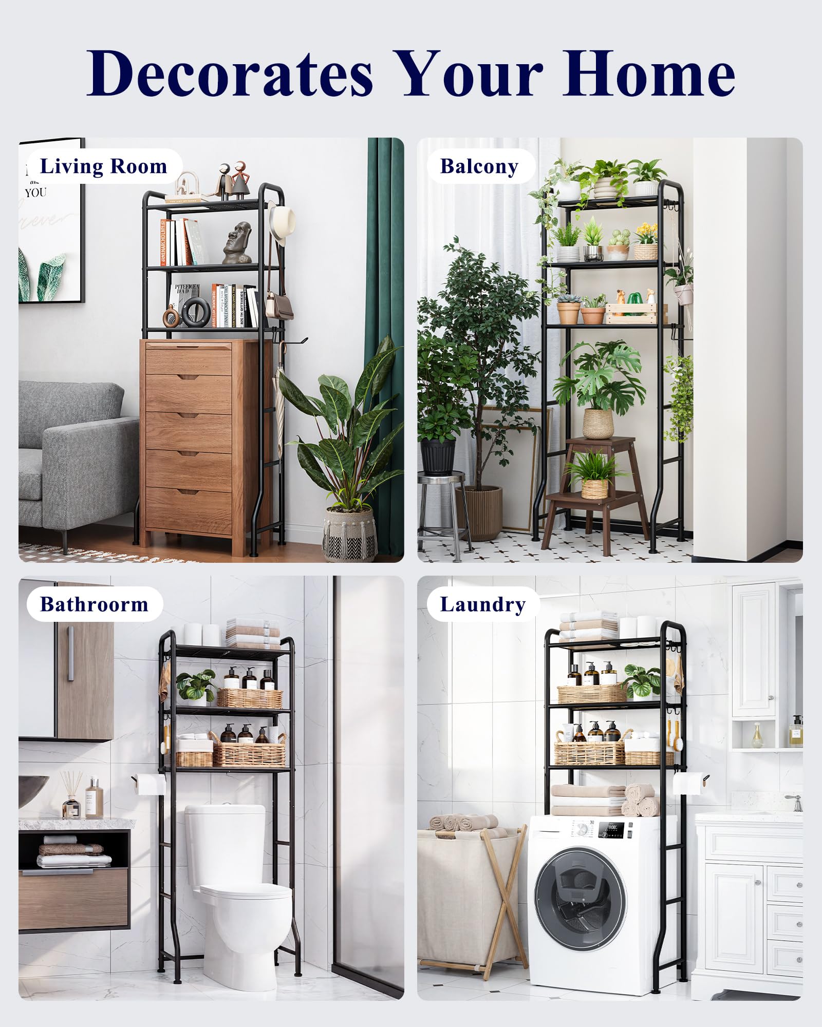 The Best Over-Toilet Storage for Small Bathrooms 2026 2 Kitsure Over Toilet Storage Rack - Metal Over Toilet Bathroom Organizer Shelf, O — product photo