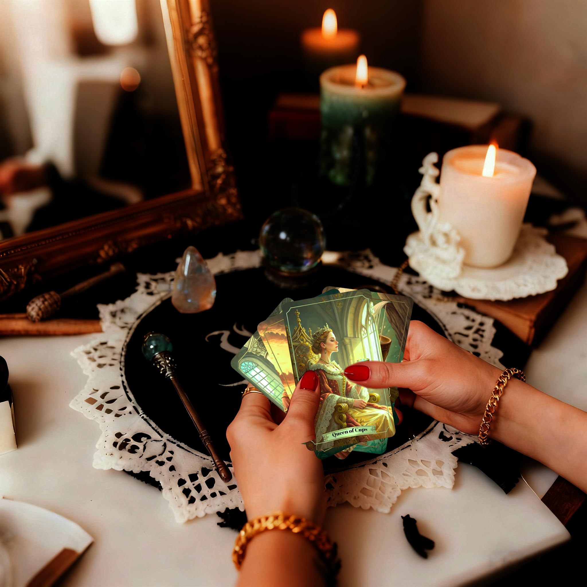 Tarot o tematyce renesansowej, karty tarota dla początkujących, stworzone dla miłośników historii, wielbicieli sztuki pięknej i duchowych odkrywców. Wieczne archetypy tarota rozwijają się jako żywe