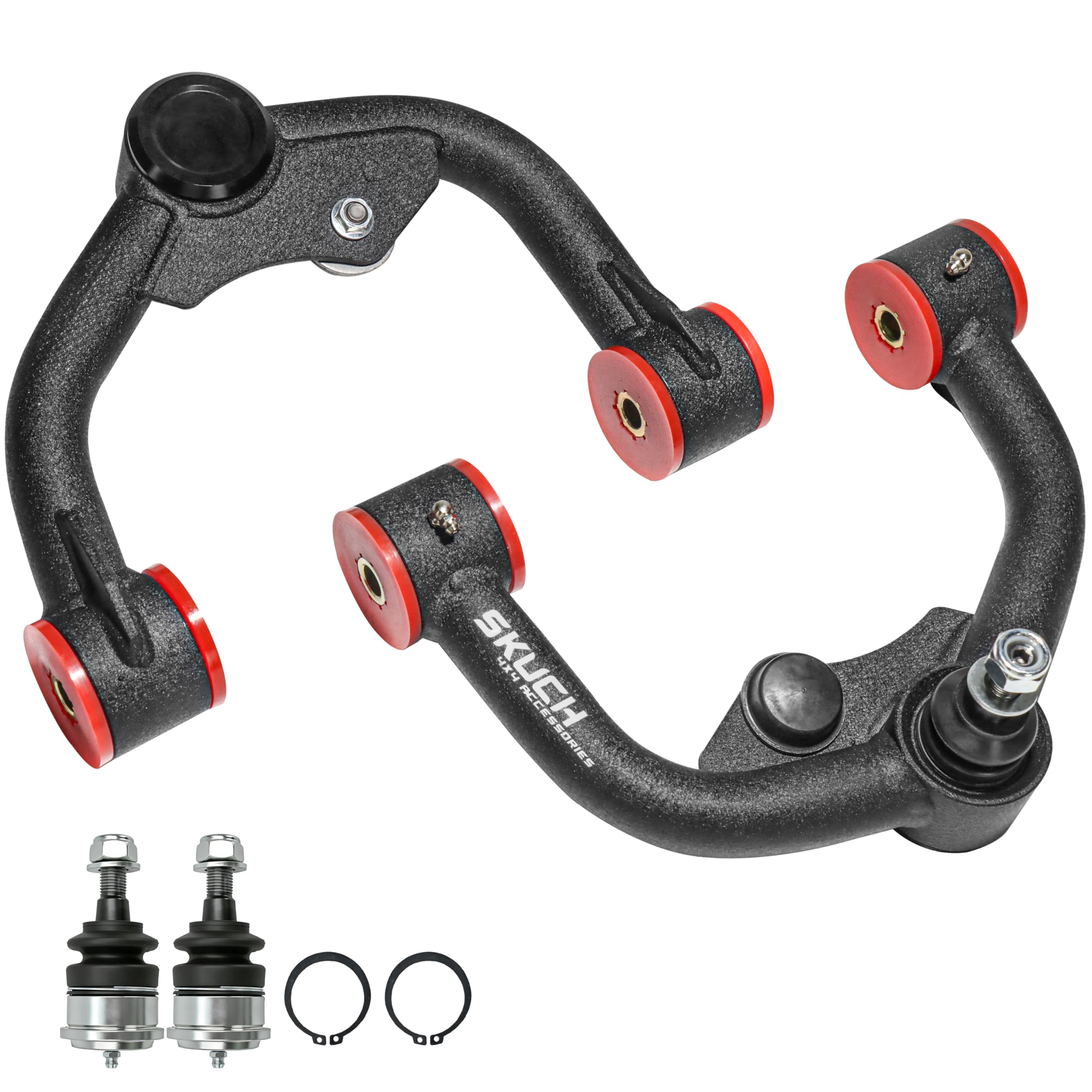 Photo 1 of 1-3" Lift Front Upper Control Arms for Nissan Xterra 2005-2015, Nissan Frontier 2005-2021, Pathfinder 2005-2012, PU Bushing, 2 Replacement Ball Joints, Wrinkle Black