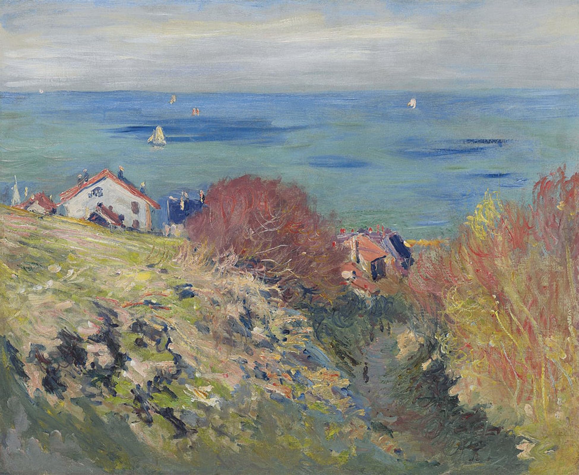 ARTXLXXBN Famous Painting Art Wall Decor Abstract Art Picture Pourville by Claude Monet Animal Pictures for Home Decor 60x90cm