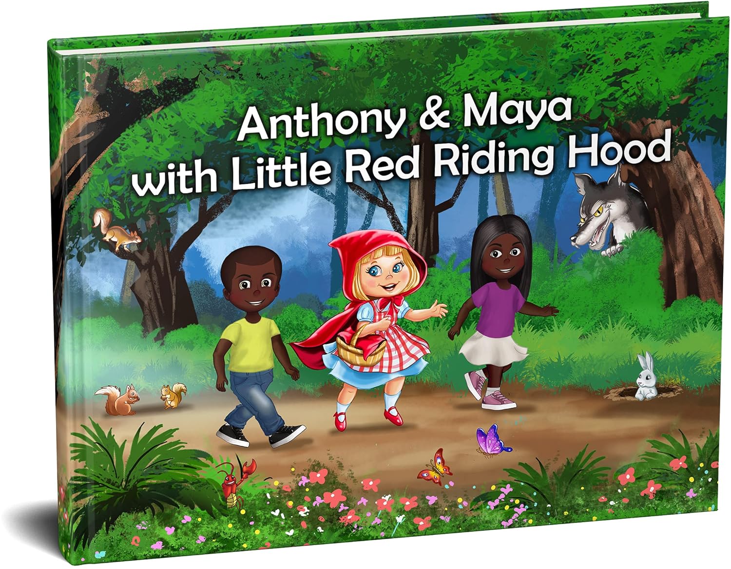 Little Red Riding Hood Personalized Book with Your Child’s Name, for 2 Kids, Hair, Skin, Eyes