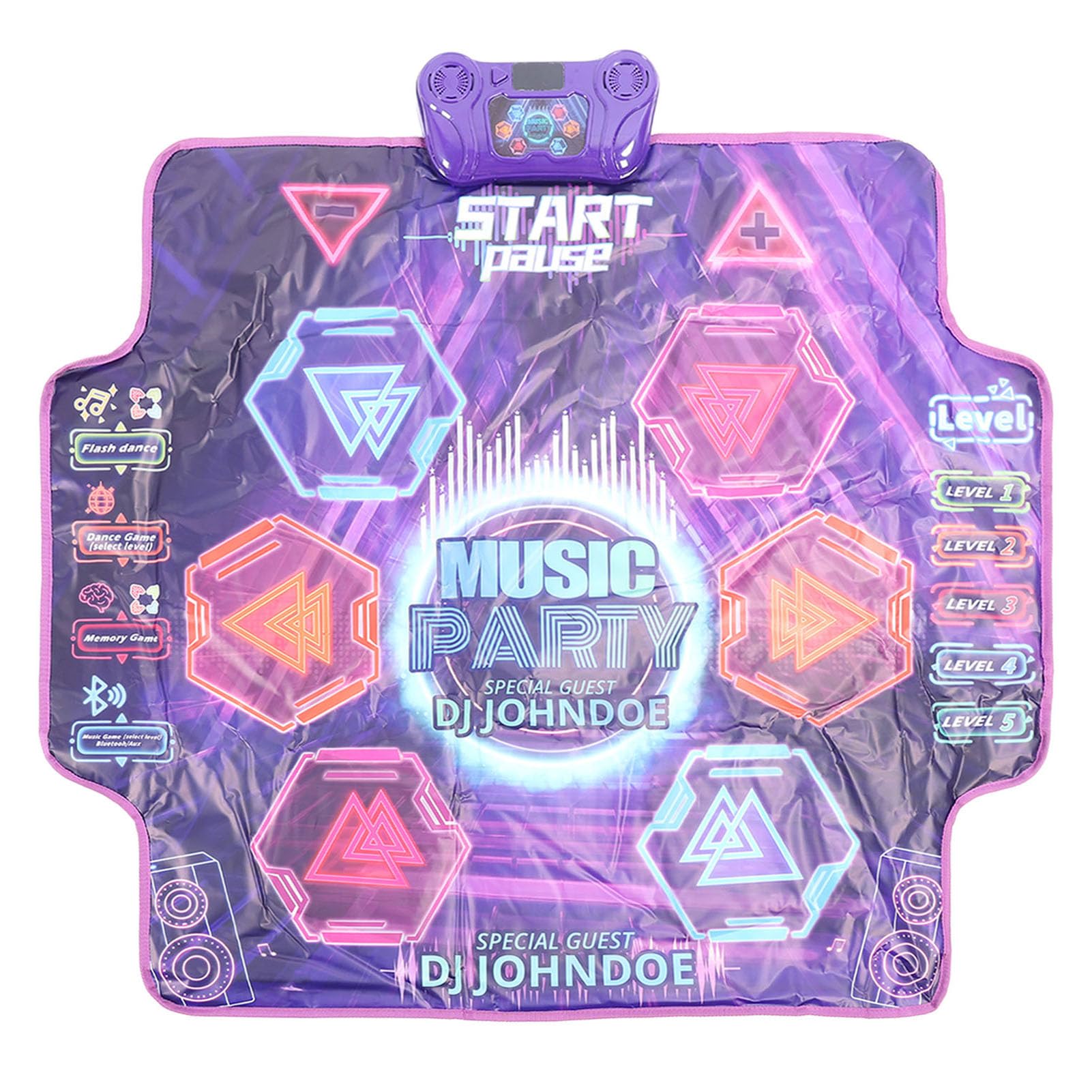 Tapis de Danse Lumineux pour Enfants, Tapis de Danse électronique coloré à 6 Boutons pour Jeu de Amusant, de Bluetooth, Jouet pour Garçon et Fille, Matériau éthényle Portable Antidérapant