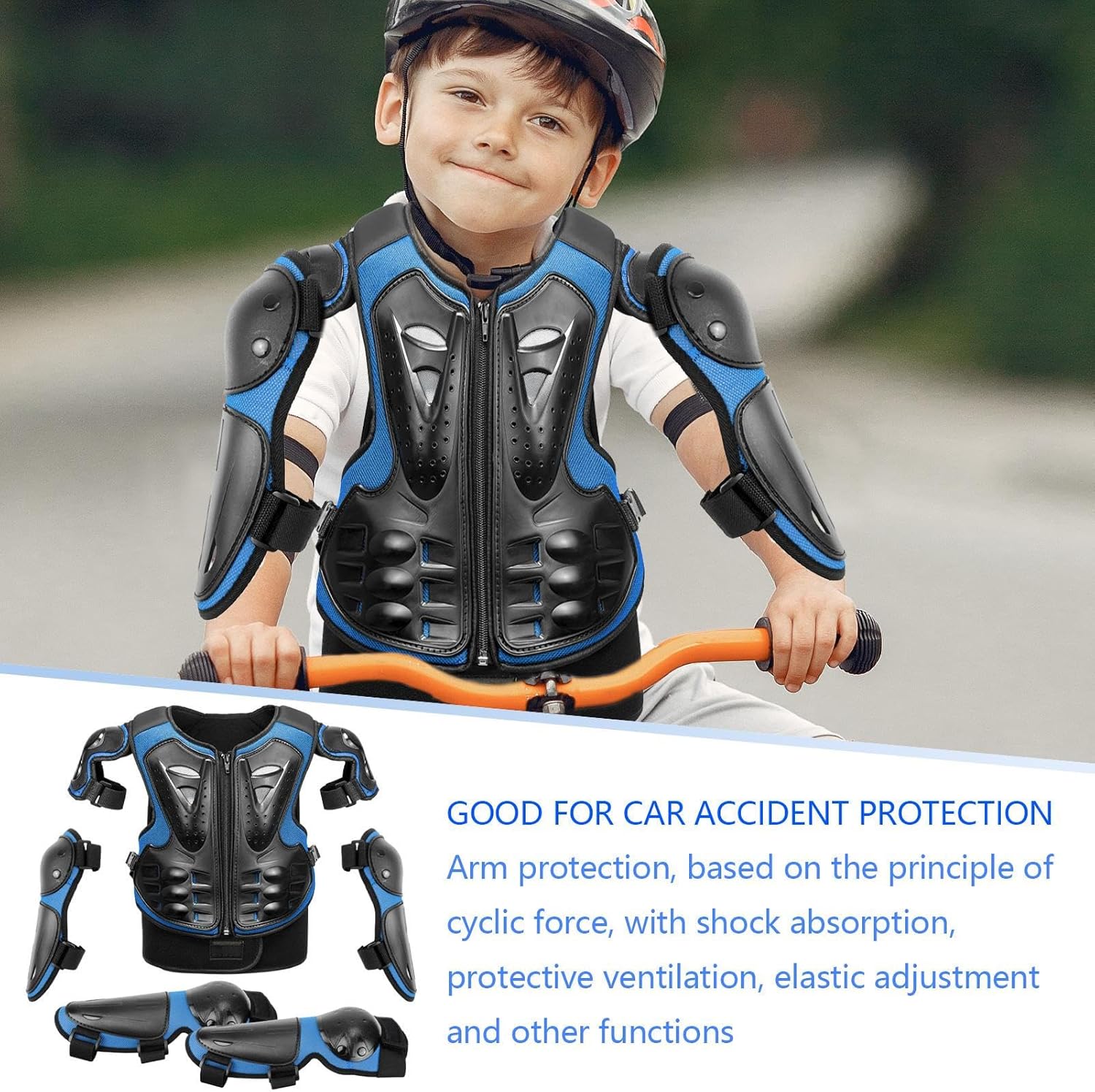 Youth Dirt Bike Gear, 5-Piece Kids Motocross Gear Set Including Chest Protector, Protective Equipment of Application for Motorcycles, Bicycles, Skateboarding, Skiing, Rock Climbing, and Outdoor Sports