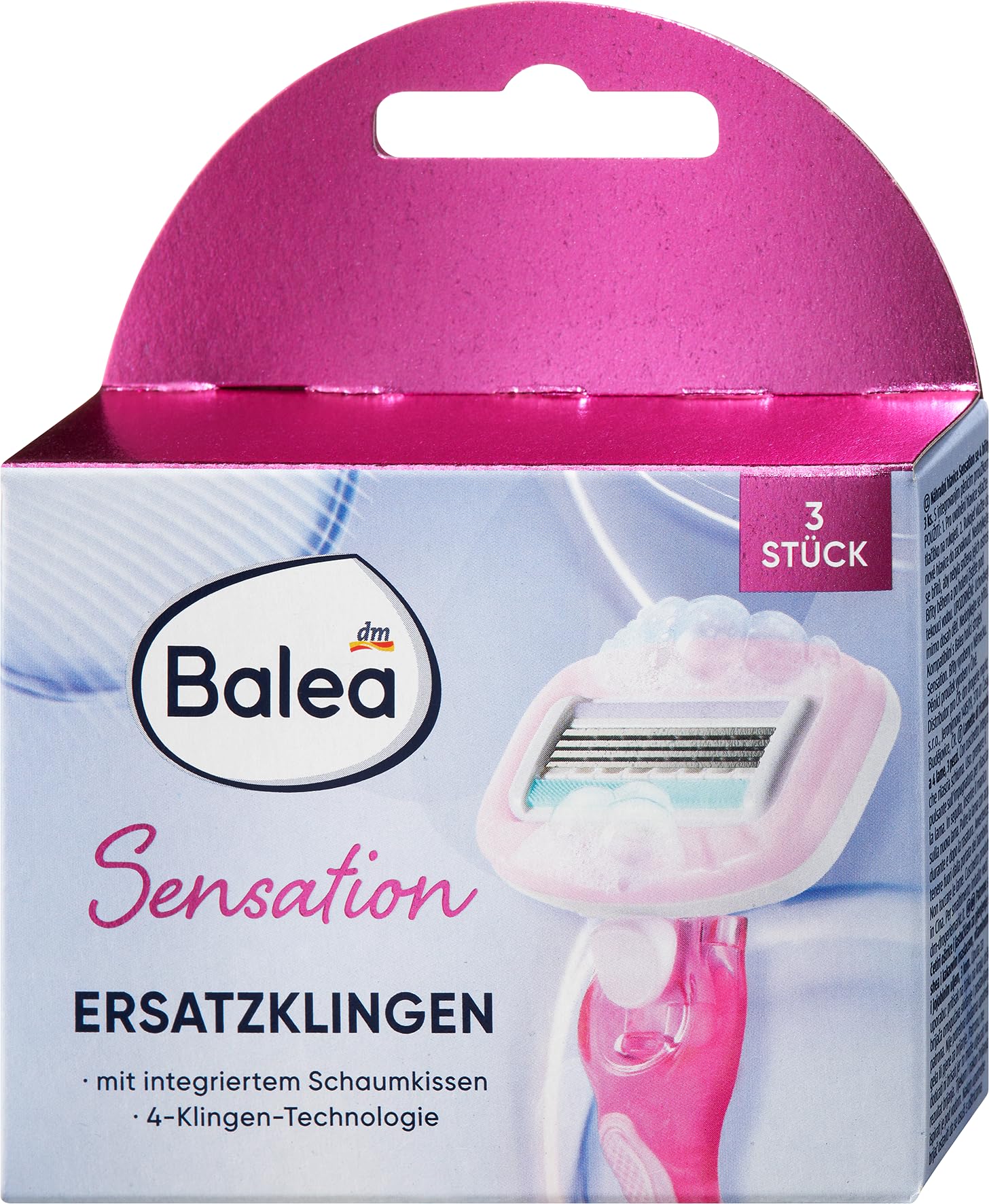 Balea Sensation - Lame di ricambio per rasoi da donna, 3 lame di ricambio per rasoio da donna, senza gel o schiuma