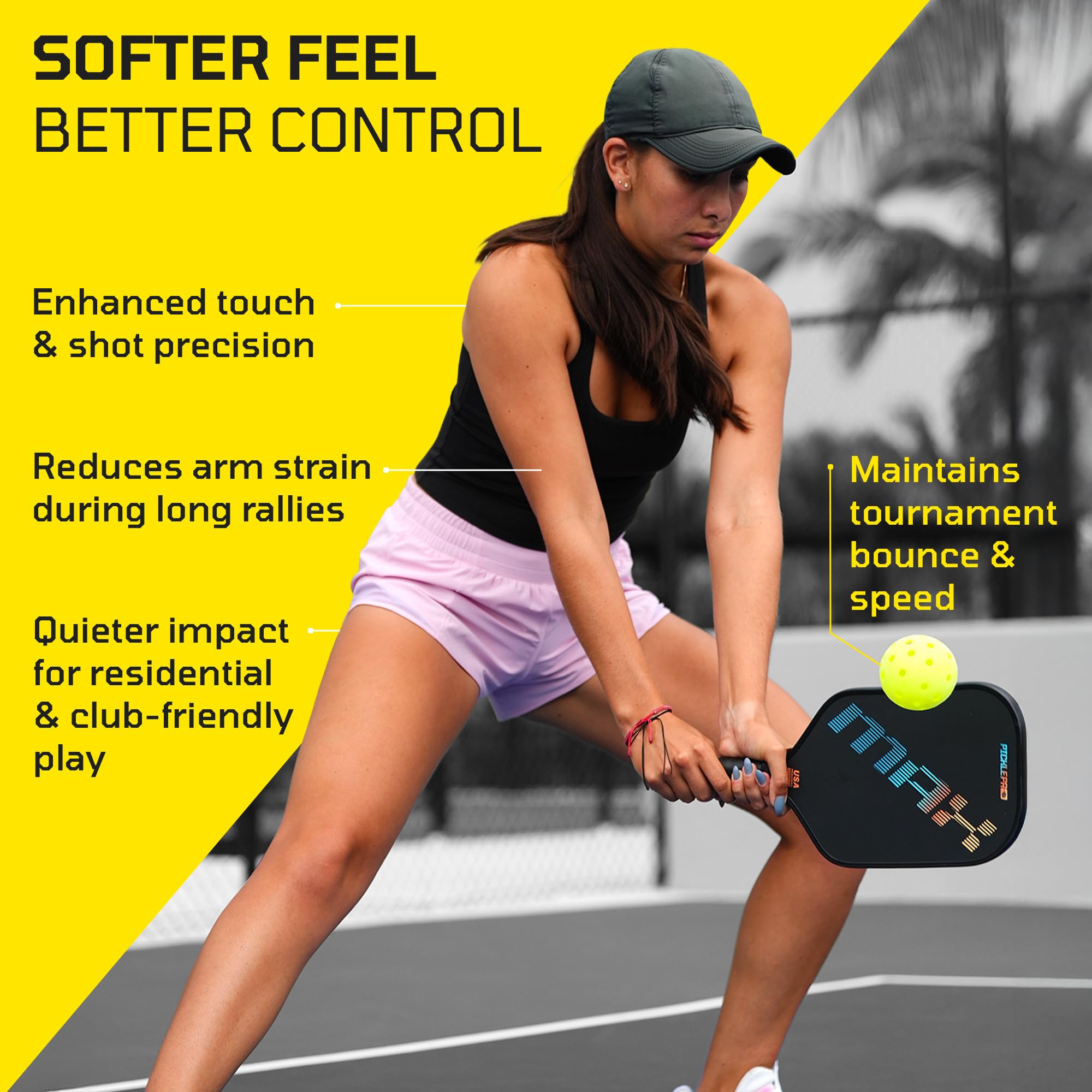 Palline da pickleball modellate rotazionalmente per giocatori competitivi - Design morbido a 40 fori in LDPE di alta qualità - Approvato USAPA, grado di torneo, controllo preciso e durata superiore